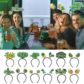 Han CarnivalHeadband Irish Shamrock ที่คาดผม Mardi GrasHeadband ที่คาดผมสีเขียว