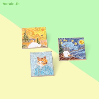 # เข็มกลัด &amp; ใหม่ # Art Self Portrait Enamel Pin Van Gogh Star Moon Night เข็มกลัดโลหะ ป้ายกระเป๋า