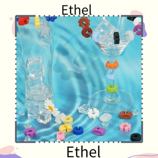 Ethel1 ป้ายแท็กซิลิโคน รูปแก้วไวน์ 3 แบบ หลากสีสัน สไตล์โมเดิร์น สําหรับบาร์ ปาร์ตี้ แชมเปญ ค็อกเทล มาร์ตินิส 48 ชิ้น