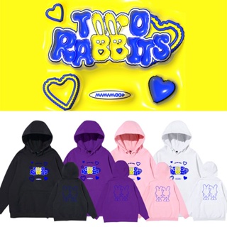 Kpop MAMAMOO+ TWO RABBITS เสื้อแจ็กเก็ตกันหนาว มีฮู้ด สไตล์สตรีท สําหรับผู้ชาย และผู้หญิง