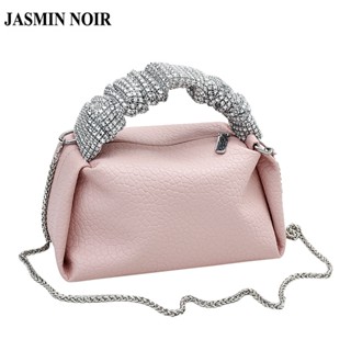 Jasmin NOIR กระเป๋าถือ กระเป๋าสะพายไหล่ สะพายข้าง หนัง PU ขนาดเล็ก พร้อมสายโซ่คล้อง สําหรับสตรี