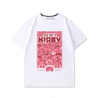 แฟชั่น Star Kirby Nintendo เกมการ์ตูนหลวมเสื้อยืดผู้ชายและผู้หญิงผ้าฝ้ายฤดูร้อนน้ำ เสื้อผ้า