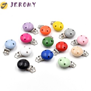 Jeromy คลิปหนีบจุกนมหลอกเด็ก แบบไม้ ทรงกลม 10 ชิ้น