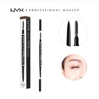 Nyx Mico ดินสอเขียนคิ้ว สองหัว ละเอียดพิเศษ พร้อมแปรงเขียนคิ้ว ใช้ง่าย ไม่เลอะ แต่งหน้า ตา