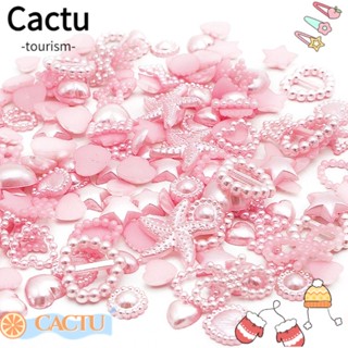 Cactu ไข่มุก พลอยเทียม รูปดาว หัวใจ สีขาว สีฟ้า สีเบจ สีชมพู DIY สําหรับตกแต่ง 100 ชิ้น