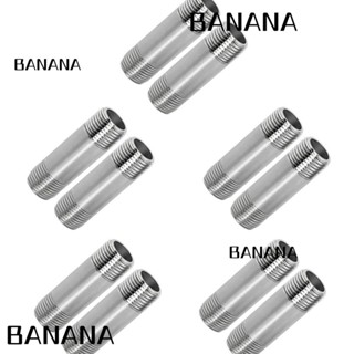 Banana1 อะแดปเตอร์ข้อต่อท่อน้ํามัน สังกะสี สีเงิน 15*60 มม. 10 ชิ้น