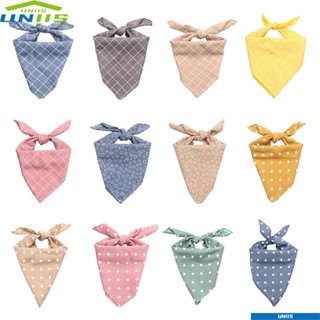 Uniis ผ้าพันคอ ทรงสามเหลี่ยม ลายจุดน่ารัก สําหรับสัตว์เลี้ยง แมว
