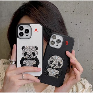 เคสโทรศัพท์มือถือ ลายแพนด้า ประดับเพชร สําหรับ iphone 14 13 12 pro max 14 11 14pro 14plus 13 12 11 promax