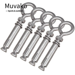 Muvako สกรูสลักเกลียว สเตนเลส 304 M8*106 มม. สีเงิน 5 ชิ้น