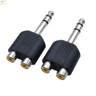 ตัวแปลงเสียง RCA ตัวเมีย ชุบนิกเกิล 6.5 เสียงคู่ สีดํา 1 ชิ้น