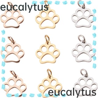 Eucalytus1 จี้สเตนเลส 304 รูปสุนัขน่ารัก ขนาด 16*12 มม. สีโรสโกลด์ สําหรับทําเครื่องประดับ