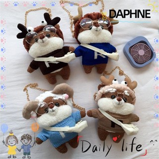 Daphne กระเป๋าสะพายไหล่ สะพายข้าง ผ้ากํามะหยี่ แต่งขนเฟอร์น่ารัก