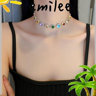 EMILEE สร้อยคอโช้คเกอร์ โลหะผสม ประดับคริสตัล สีสันสดใส