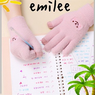 Emilee ถุงมือปั่นจักรยาน หน้าจอสัมผัส แฟชั่นฤดูหนาว สําหรับนักเรียน