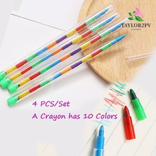 Taylor2pv ดินสอสีน้ํามัน 10 สี เปลี่ยนสีได้ DIY สําหรับเด็ก