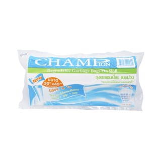 JC Mart ถุงขยะแชมเปี้ยนแบบม้วนมีเชือกผูก CHAMPION ขนาด 36 x 45 นิ้ว (แพ็ก 8 ใบ) สีขาว