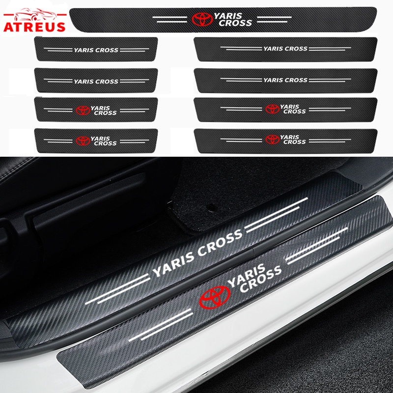 Toyota Yaris Cross สติกเกอร์​กันรอยชายบันไดติดรถ กันรอยบันไดรถ กันรอยขีดข่วน​ Threshold stickers to prevent trampling