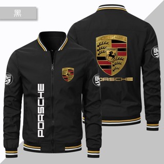 PORSCHE LOGO baseball uniform macan Cayenne Cayman taycan 718 Boxster 911 Panamera outdoor driving zipper thin sports windproof jacket