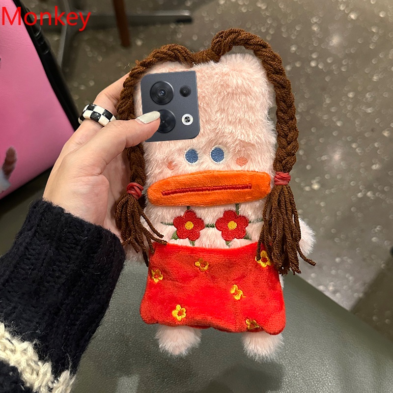 เคสโทรศัพท์มือถือ ผ้ากํามะหยี่ขนนิ่ม ลายดอกไม้สีแดง สําหรับ OPPO Reno 10 8 7 6 5 4 2 8T 8Z 7Z 6Z 2Z 