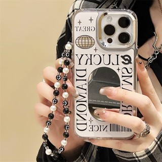 [พร้อมส่ง] เคสป้องกันโทรศัพท์มือถือ แบบนิ่ม มีกระจก สําหรับ Apple iPhone 15 14 13 12 11 PROMAX XS XR XSMAX SE2020 6 7 8PLUS MINI