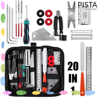 PISTA ชุดเครื่องมือซ่อมแซมกีตาร์อะคูสติก ตะไบขัดเฟรต ไม้บรรทัด 20 ชิ้น