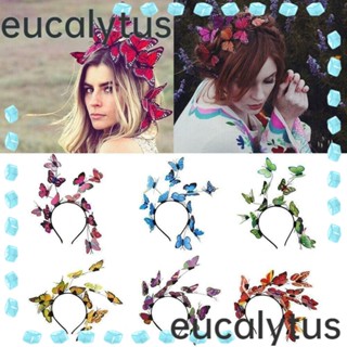 Eucalytus1 พวงหรีด ที่คาดผม รูปผีเสื้อ ดอกไม้ PE เครื่องประดับ สําหรับงานแต่งงาน