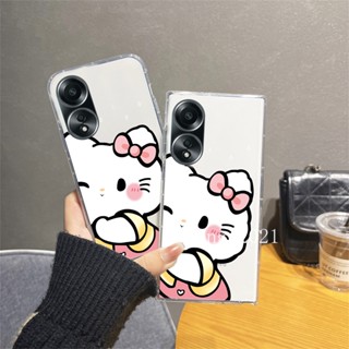 พร้อมส่ง ใหม่ เคสโทรศัพท์มือถือ ซิลิโคนนิ่ม ใส บางมาก กันกระแทก ลายการ์ตูนน่ารัก สําหรับ OPPO A58 A78 4G 2023 A58 4G