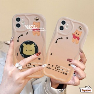 เคสโทรศัพท์มือถือ ขอบโค้ง ลายคลื่น วินนี่น่ารัก 3D พร้อมที่ตั้งวาง สําหรับ Vivo Y16 Y22s Y21s Y33s Y20s Y17 Y02 Y15s Y15A V27e V25e Y20i Y12s Y12A Y35 Y20 Y02s Y15 Y12 Y11 Y21 Y27 Y50 Y95 Y1s