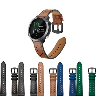 สายนาฬิกาข้อมือหนัง ระบายอากาศ สําหรับ Garmin venu 2 45 มม. Vivoactive 3 4 255 245 645