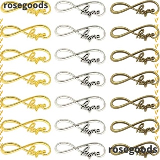 Rosegoods1 ตัวเชื่อมต่อสัญลักษณ์ โลหะผสมสังกะสี สีเขียวโบราณ สีเงิน สีทอง สําหรับสร้อยคอ เครื่องประดับ แฮนด์เมด แบบโลหะผสม สําหรับคนรักงานฝีมือ