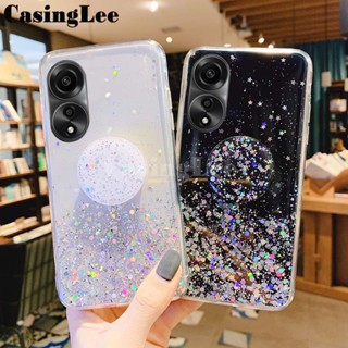 เคสโทรศัพท์มือถือ ปิดด้านหลัง ลายกากเพชร พร้อมขาตั้ง สําหรับ OPPO A78 NFC 4G A98 5G A58 Advanced Starry Sky A78 NFC 4G