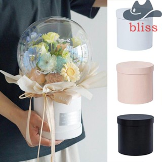 Bliss กล่องกระดาษแข็ง ทรงกลม สําหรับใส่ดอกกุหลาบ ดอกไม้ วันแม่ วันวาเลนไทน์