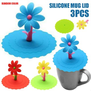 New 3pcs Silicone Mug Lid Glass Beverage Cover Anti Dust Coffee Seal Mug