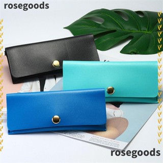 Rosegoods1 กระเป๋าใส่แว่นตากันแดด หนัง PU พับได้ แบบพกพา สําหรับผู้ชาย และผู้หญิง