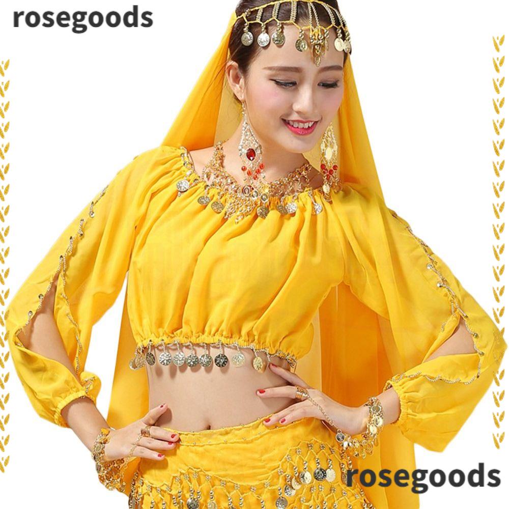 Rosegoods1 เสื้อเต้นระบําหน้าท้อง ปักเลื่อม สไตล์ไทย อินเดีย และอาหรับ สําหรับไนท์คลับ