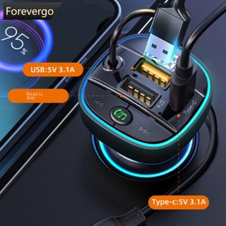 Forevergo C35 เครื่องเล่น MP3 บลูทูธ พร้อมแฮนด์ฟรี รับส่งสัญญาณ FM สายเคเบิล 1-to-3 ที่ชาร์จในรถยนต์ แบบชาร์จเร็ว All-in-One M2V6