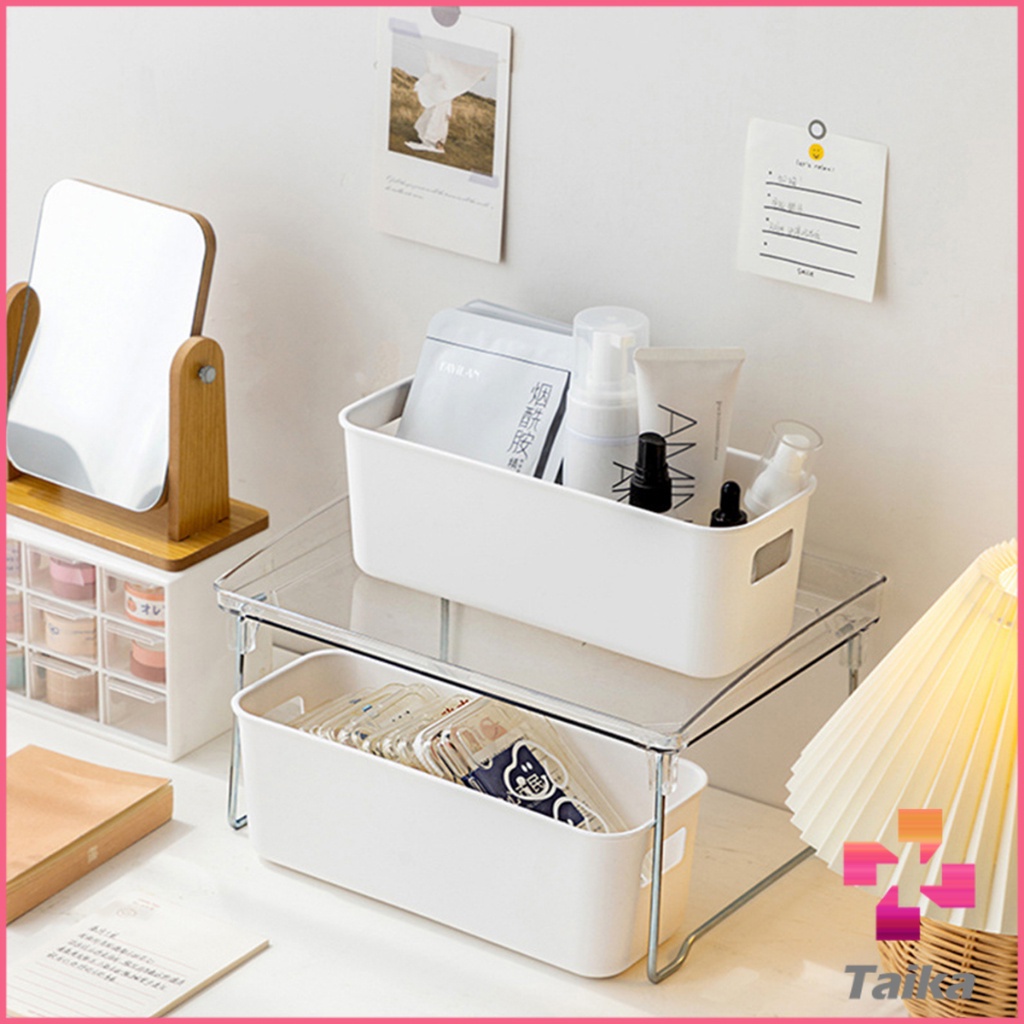 Taika กล่องเก็บของมินิมอล กล่องเก็บผลิตภัณฑ์ดูแลผิว จัดระเบียบบนโต๊ะ Desktop storage box
