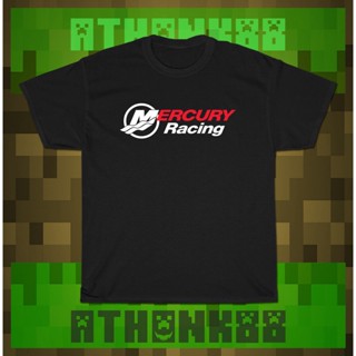 ใหม่ เสื้อยืด ลายโลโก้ Mercury Marine Racing