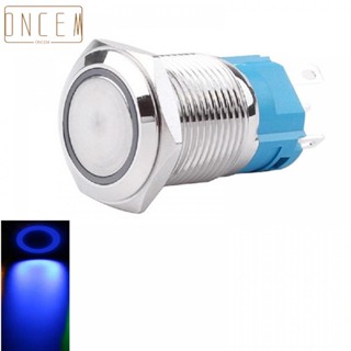 【ONCEMOREAGAIN】Push Button Switch With Light Flat Head With Ring Light Latching Switch