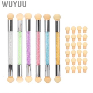 Wuyuu 6Pc Sponge Nail Brushes Ombre Art Tool Pens Gradient Br