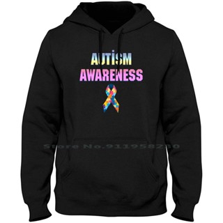 เสื้อกันหนาว มีฮู้ด ผ้าฝ้าย ลาย Autism Awareness Day สําหรับผู้ชาย ไซซ์ 6Xl