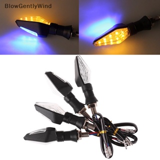 Blowgentlywind ไฟเลี้ยว Led 12 ดวง สีเหลืองอําพัน สีฟ้า สําหรับรถจักรยานยนต์ BGW