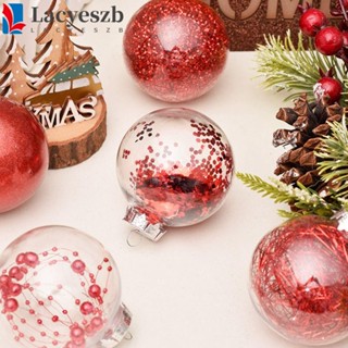 Lacyeszb ลูกบอลพลาสติกใส สีแดง สีทอง สีเงิน สีชมพู สีฟ้า 60 มม. สําหรับคริสต์มาส