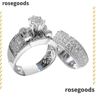 Rosegoods1 แหวนคู่รัก ประดับเพทาย แฟชั่นวันวาเลนไทน์ สําหรับผู้หญิง