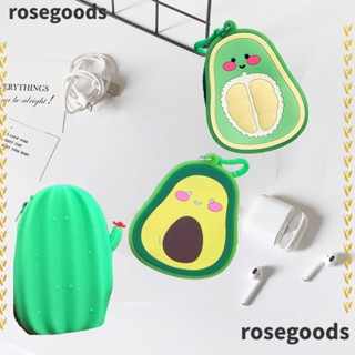 Rosegoods1 ซิลิโคน กระเป๋าสตางค์ ผลไม้ กระเป๋าสตางค์ พวงกุญแจ ชุดหูฟัง กล่องเก็บของ กระเป๋าใส่กุญแจ