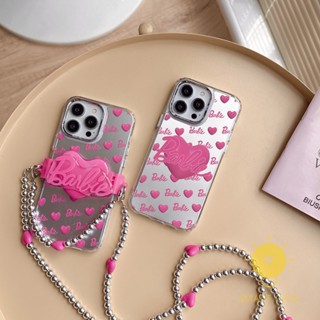 For เคสไอโฟน 14 Pro Max [Rose Red Heart Chain Graceful] เคส Phone Case For iPhone 14 Pro Max Plus 13 12 11 For เคสไอโฟน11 Ins Korean Style Retro Classic Couple Shockproof Protective TPU Cover Shell