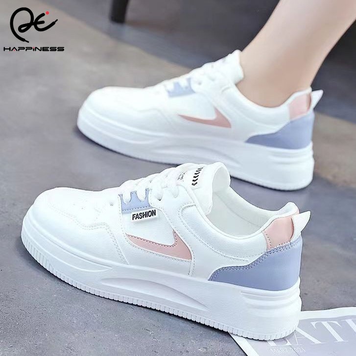 【Cheaper shipping】HQ014 รองเท้าลําลองผู้หญิง รองเท้าผ้าใบสีขาวผู้หญิง ใหม่ รองเท้ากีฬาลำลองผู้หญิงทุกคู่สไตล์เกาหลี