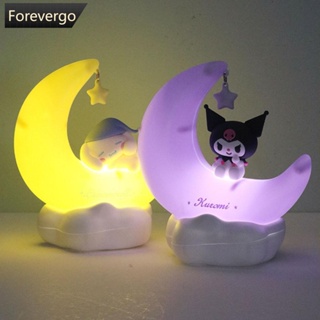 Forevergo โคมไฟกลางคืน LED รูป Sanrio MINISO Kulomi Cinnamoroll น่ารัก ชาร์จไฟได้ สไตล์เรโทร สําหรับตกแต่งบ้าน ห้องนอน ของขวัญวันเกิด คริสต์มาส O4Y6