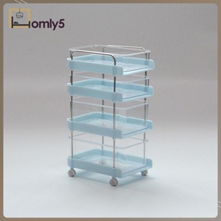 [Homyl5] รถเข็นม้วน 4 ชั้น ขนาดเล็ก 1:6 พร้อมล้อ สําหรับตกแต่งบ้านตุ๊กตา ฉาก DIY