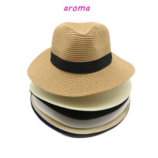 Aroma หมวกฟาง กันแดด สไตล์วินเทจ แฟชั่นฤดูร้อน สําหรับผู้หญิง